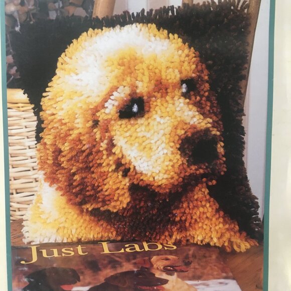 Latching Hook Kit Caron Wonderart Puppy Love 4670 Labrador Retriever Dog 12" x12 - Picture 9 of 11